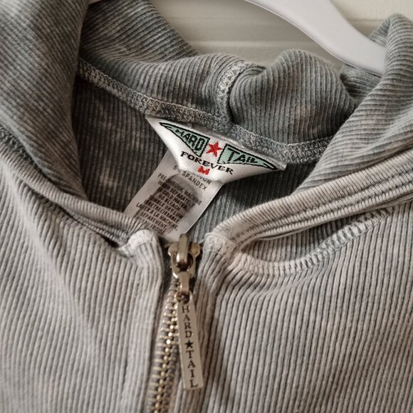 Hardtail light grey ribbed zip up hoodie - Picture 4 of 4